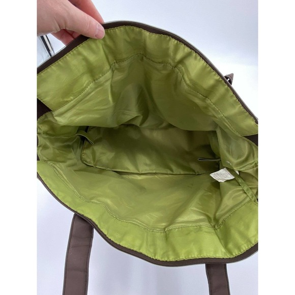 2014 Geoffrey LLC 19 Inch Diaper Bag Baby Tote Bag - Brown w/Green Stripes - Picture 5 of 9